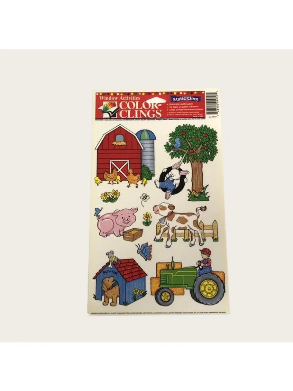 Lot of 14 NEW Static Window Clings Farm Fish Dolls Colors Shapes Homeschool